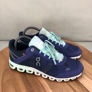 On Cloudflow Womens Running Shoes Blue Teal Size 8.5 Lightweight Cushion Comfort